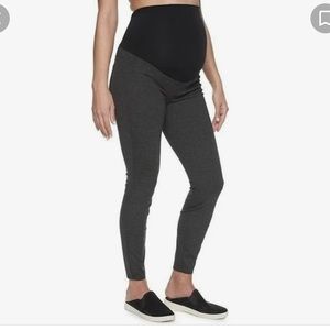 NWT Maternity a:glow ponte leggings w/ full coverage belly band, gray SMALL
